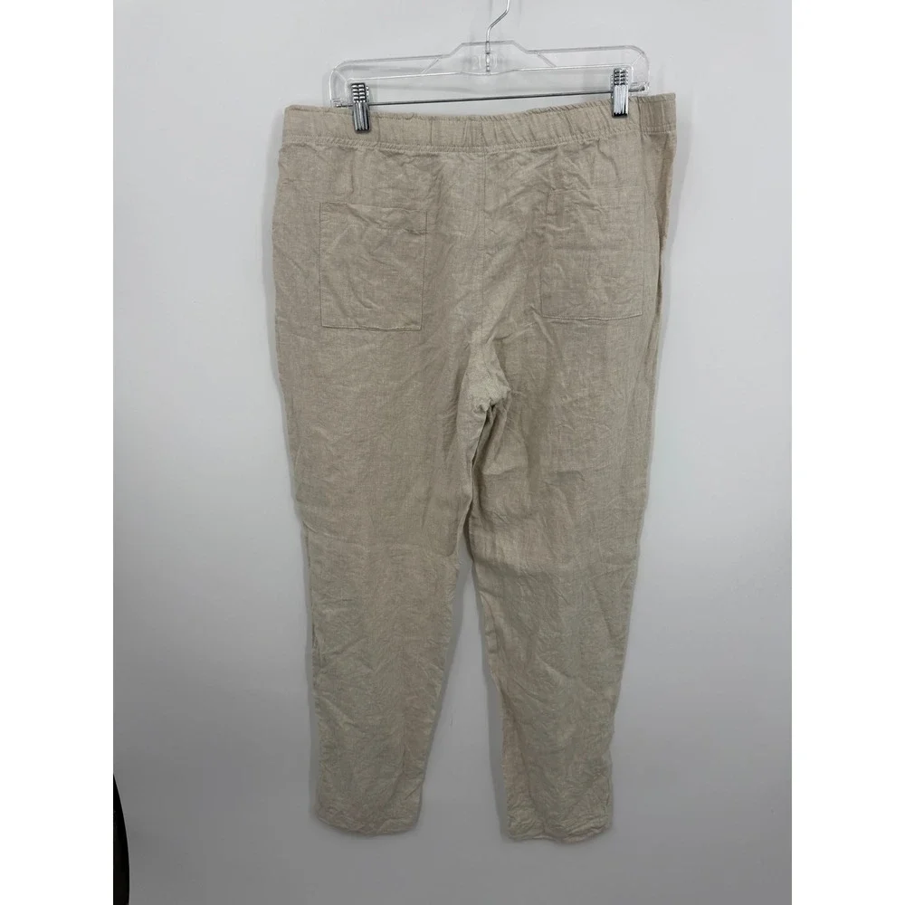 Free‎ Line Athens Linen Pants Mens XL Beige Elastic Waist Breathable Trousers